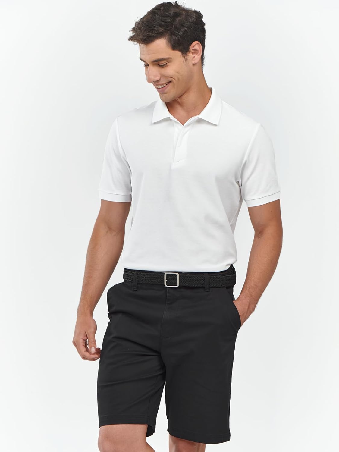 Northyard Men's White Cotton Tennis Polo Shirts Golf Pickleball Casual Knitted T-Shirt Front