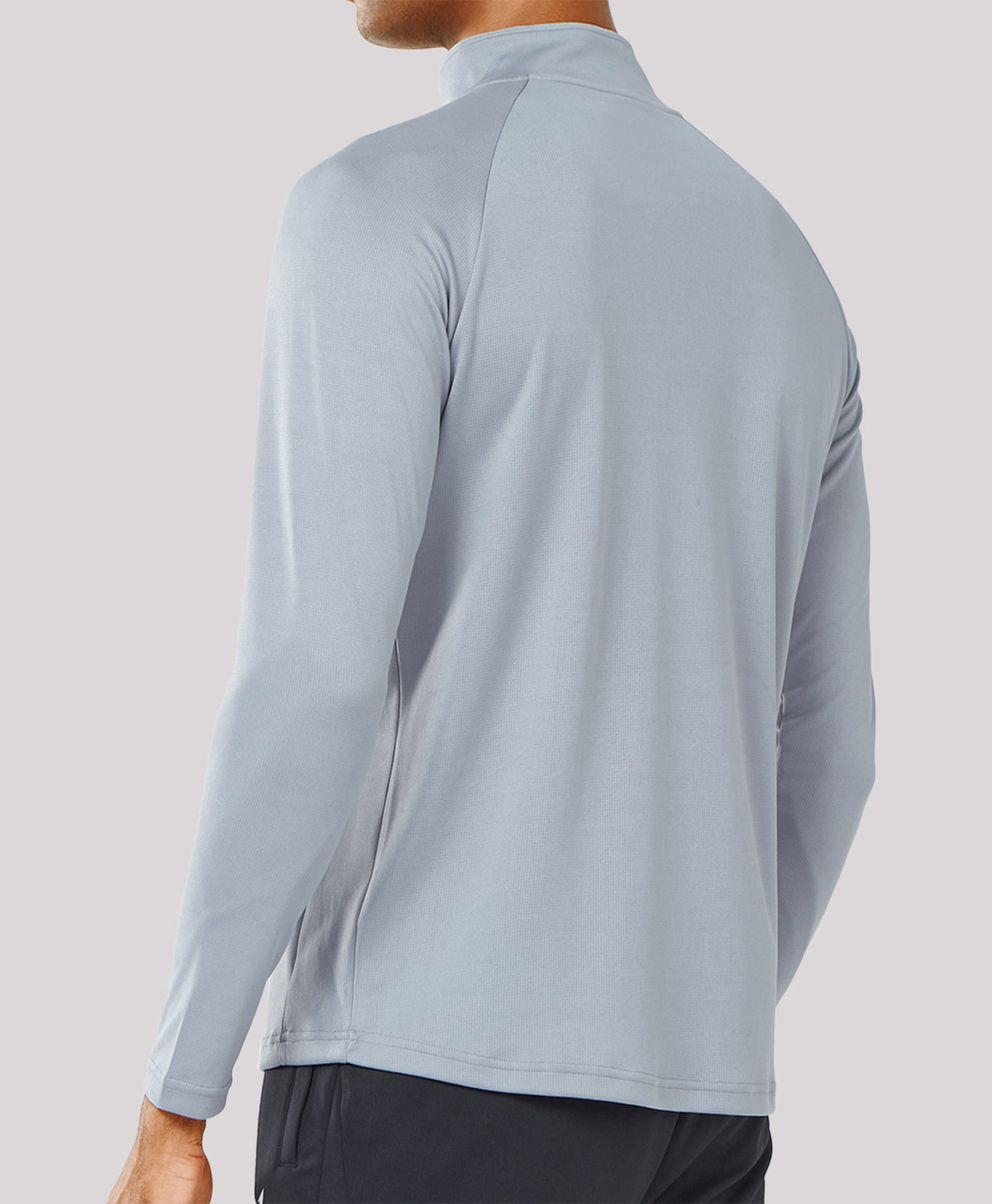 
Men's 1/4 Zip Athletic Pullover Shirts Lightweight — Light Grey