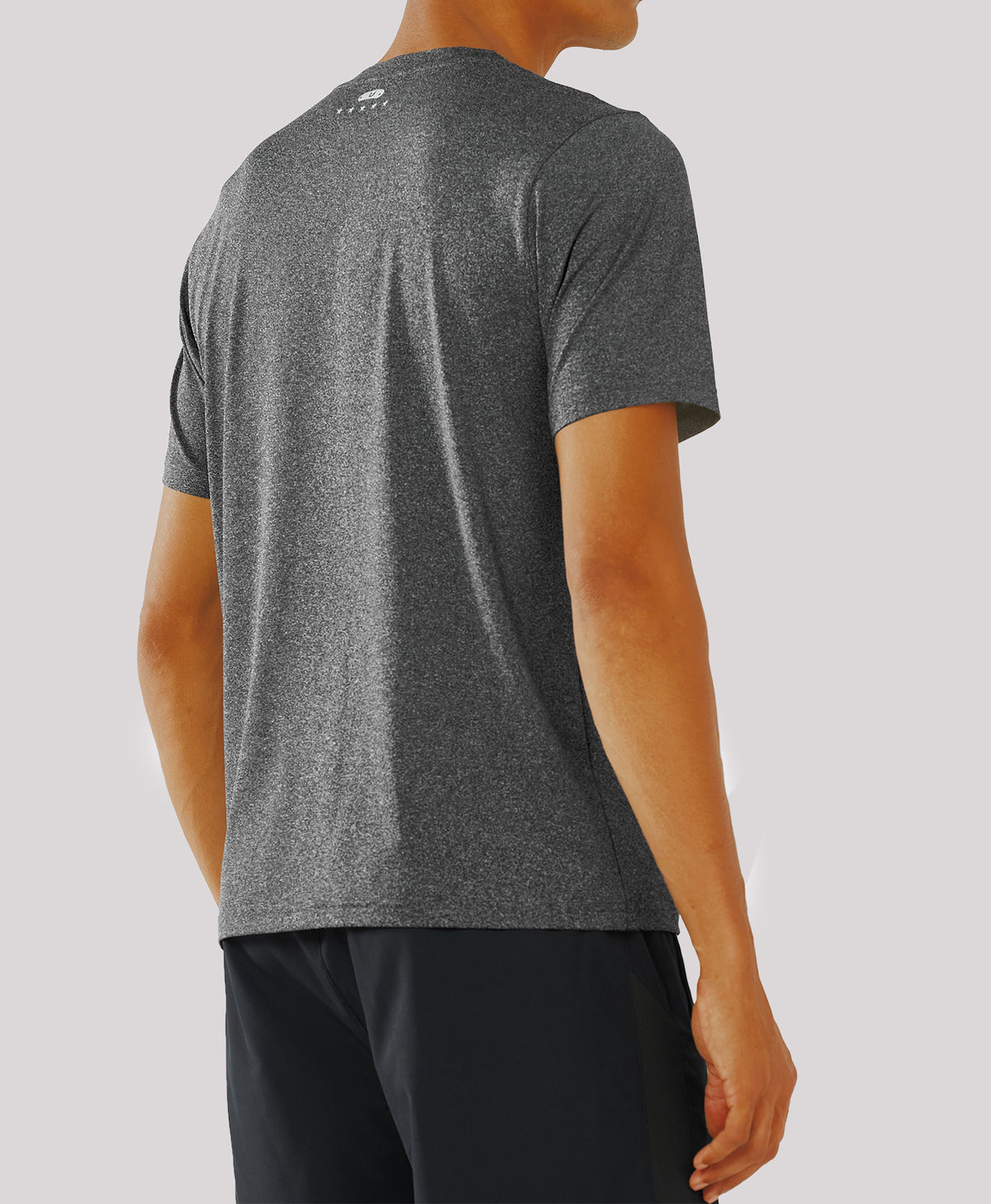 
Men's Athletic Running T-Shirts Short Sleeve Workout Dry fit Gym Sport — Smoke Heather