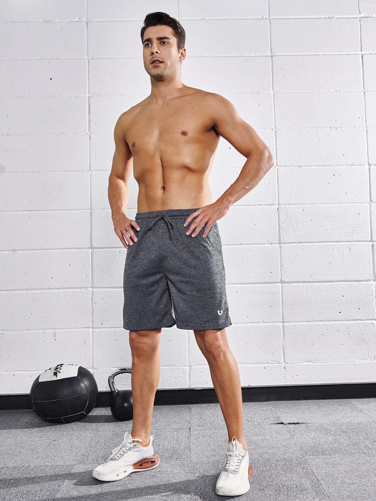 
Northyard Men's Grey Heather Gym Workout 7 inch Mesh Shorts Quick Dry for Tennis Pickball Run Fashion