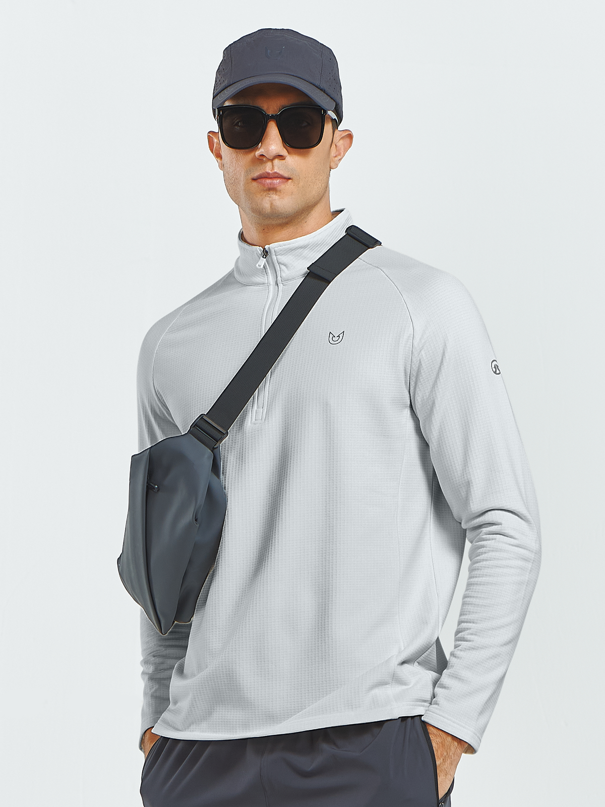 Men's Quarter Zip Pullover Fleece Long Sleeve Sweatshirts for Hiking