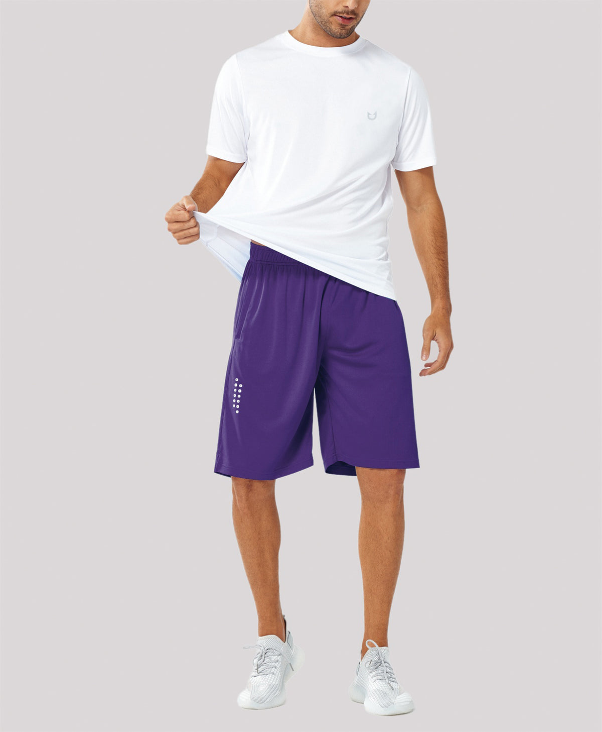 
Men's 10" Breathable Mesh Basketball Athletic Shorts — Purple