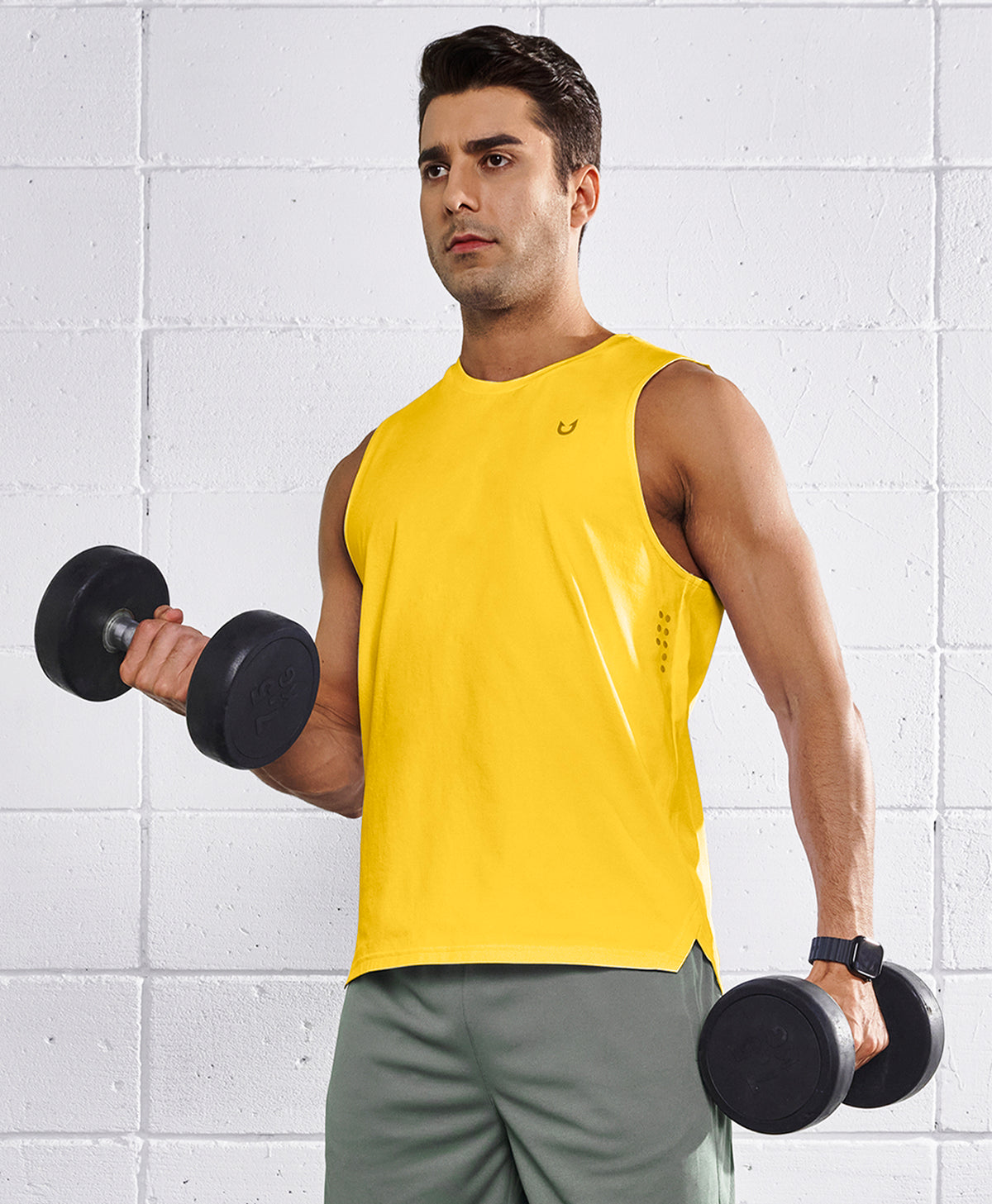 
Men's Muscle Workout Tank Top Performance Quick Dry Sleeveless Shirts — Gold