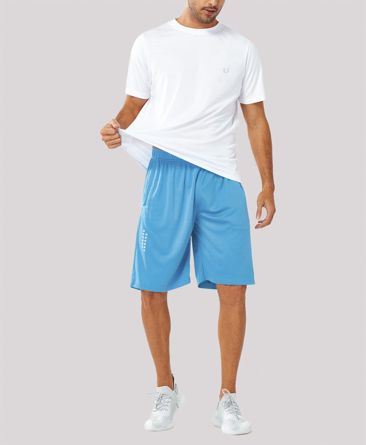 
Men's 10" Breathable Mesh Basketball Athletic Shorts — Sky Blue