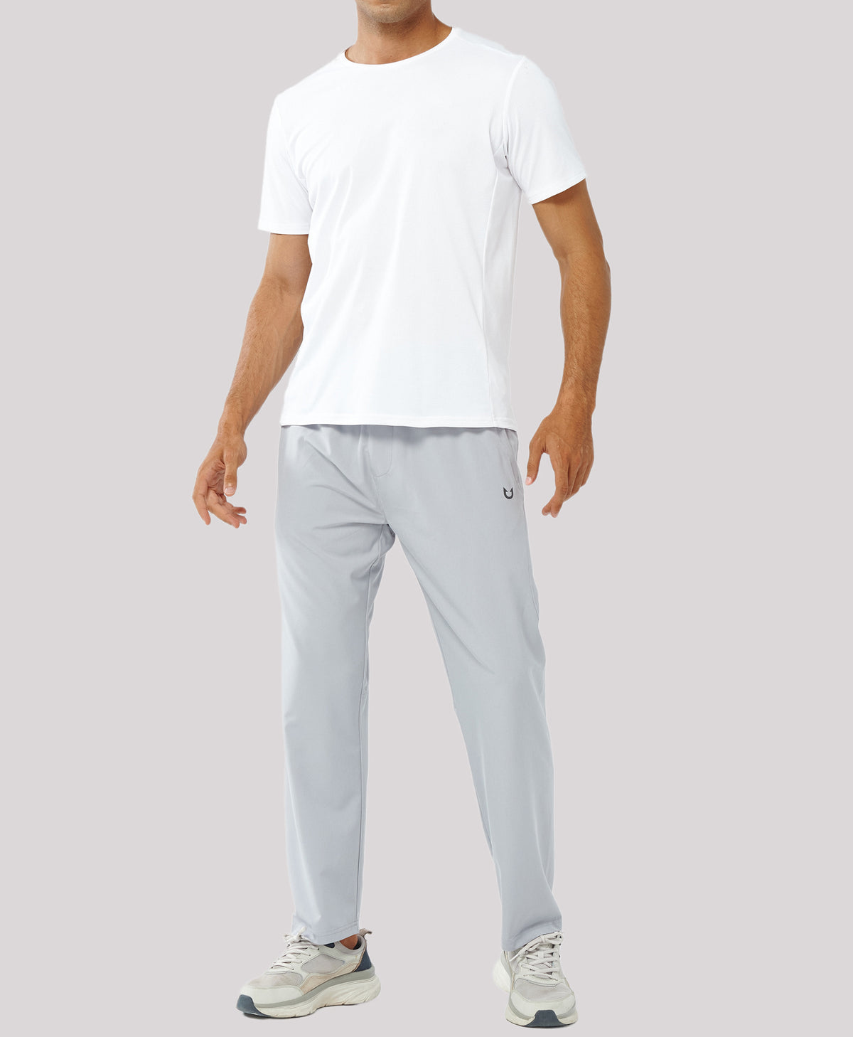 
Men's Lightweight Running Pants with Zipper Pockets — Light Grey