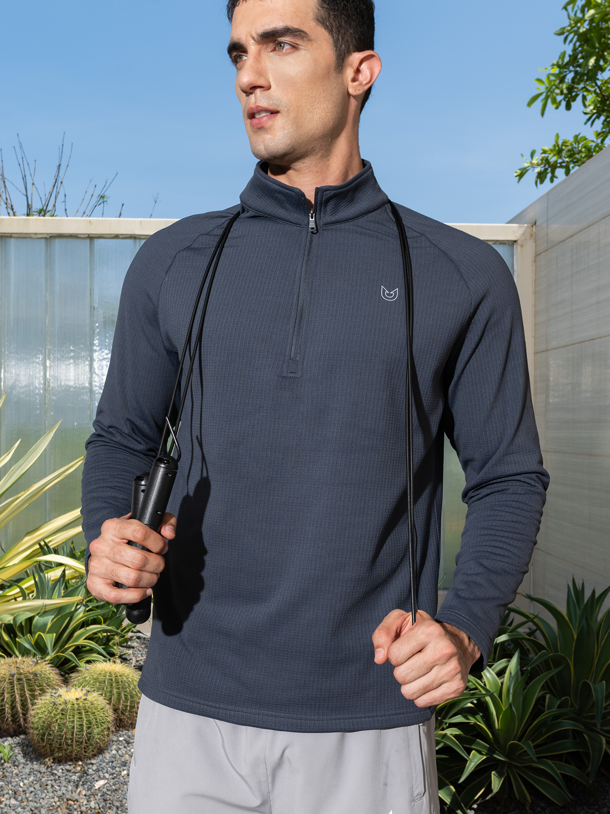 Men's Quarter Zip Pullover Fleece Long Sleeve Sweatshirts for Hiking
