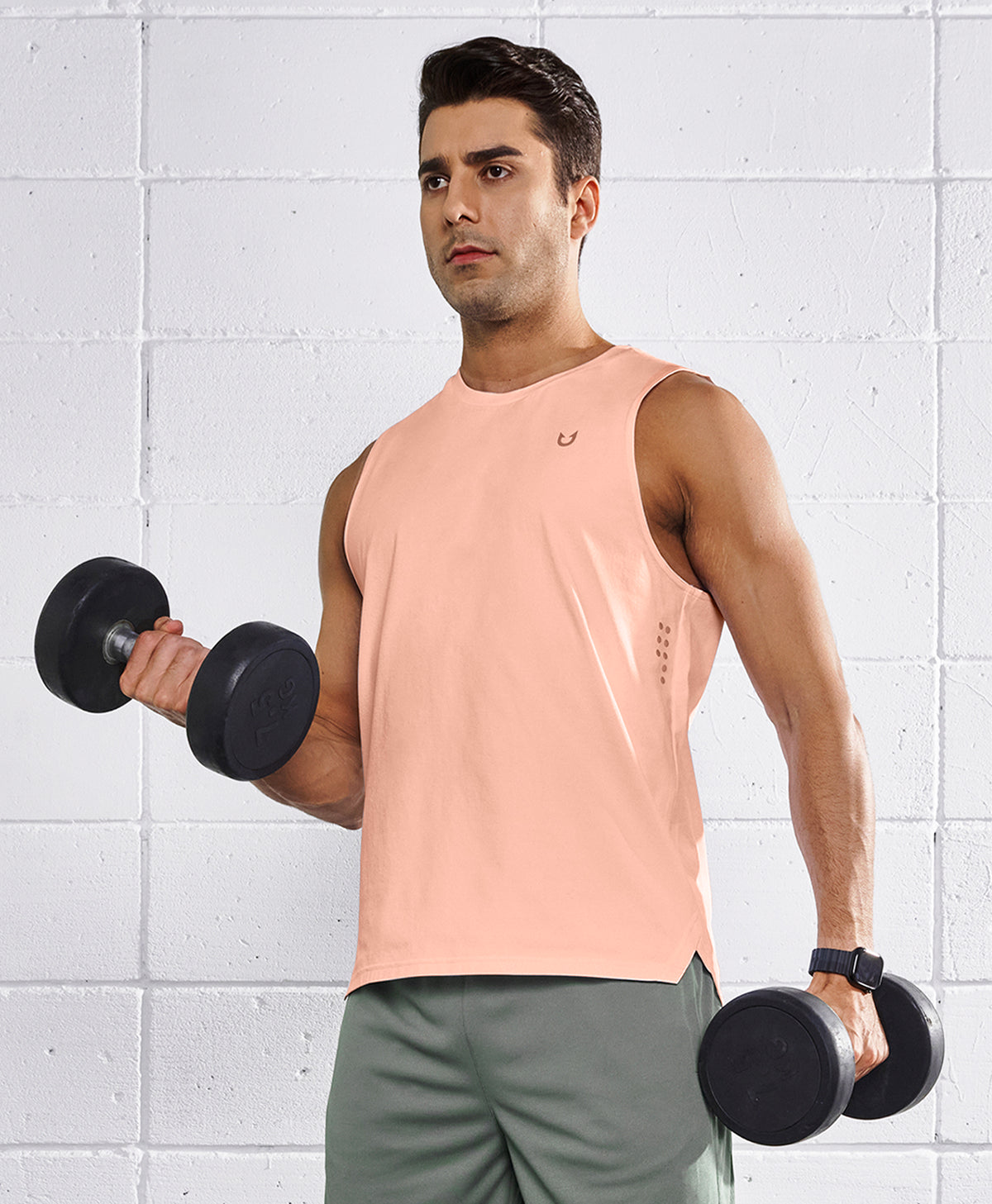 
Men's Muscle Workout Tank Top Performance Quick Dry Sleeveless Shirts — Pink