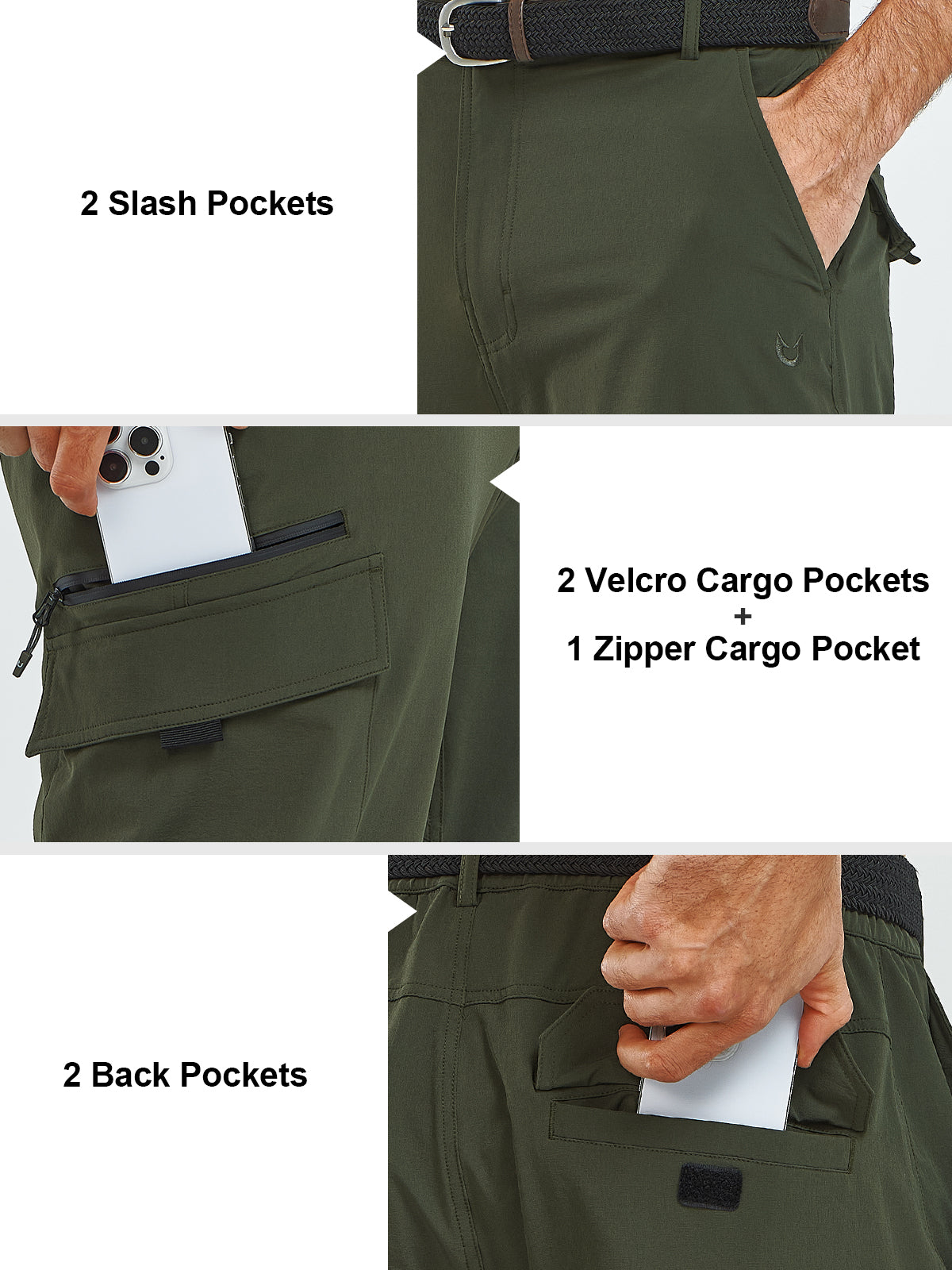 Men's Cargo Hiking Pants Lightweight with Multi Pockets for Outdoor