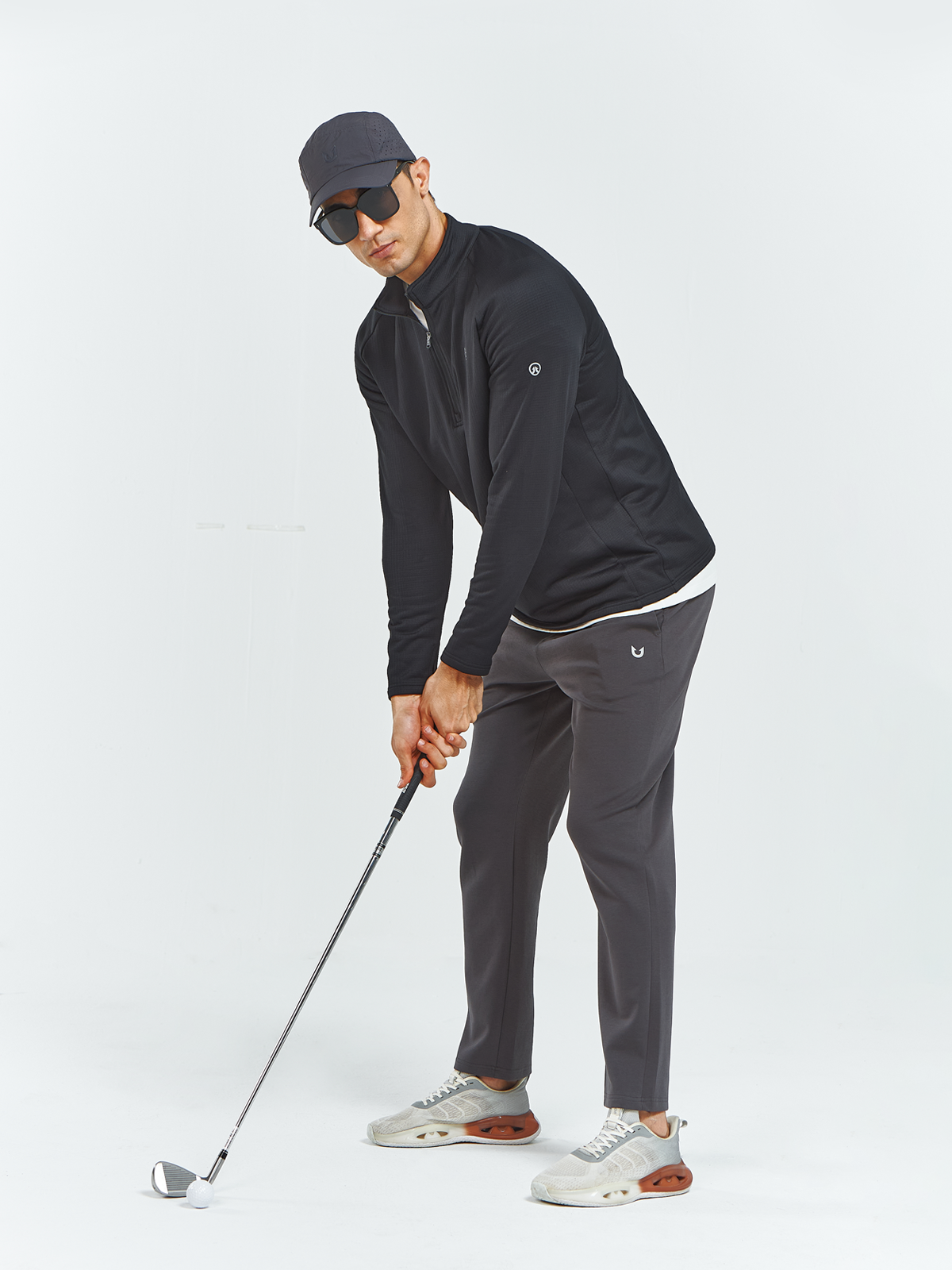 Men's Quarter Zip Pullover Fleece Long Sleeve Sweatshirts for Hiking
