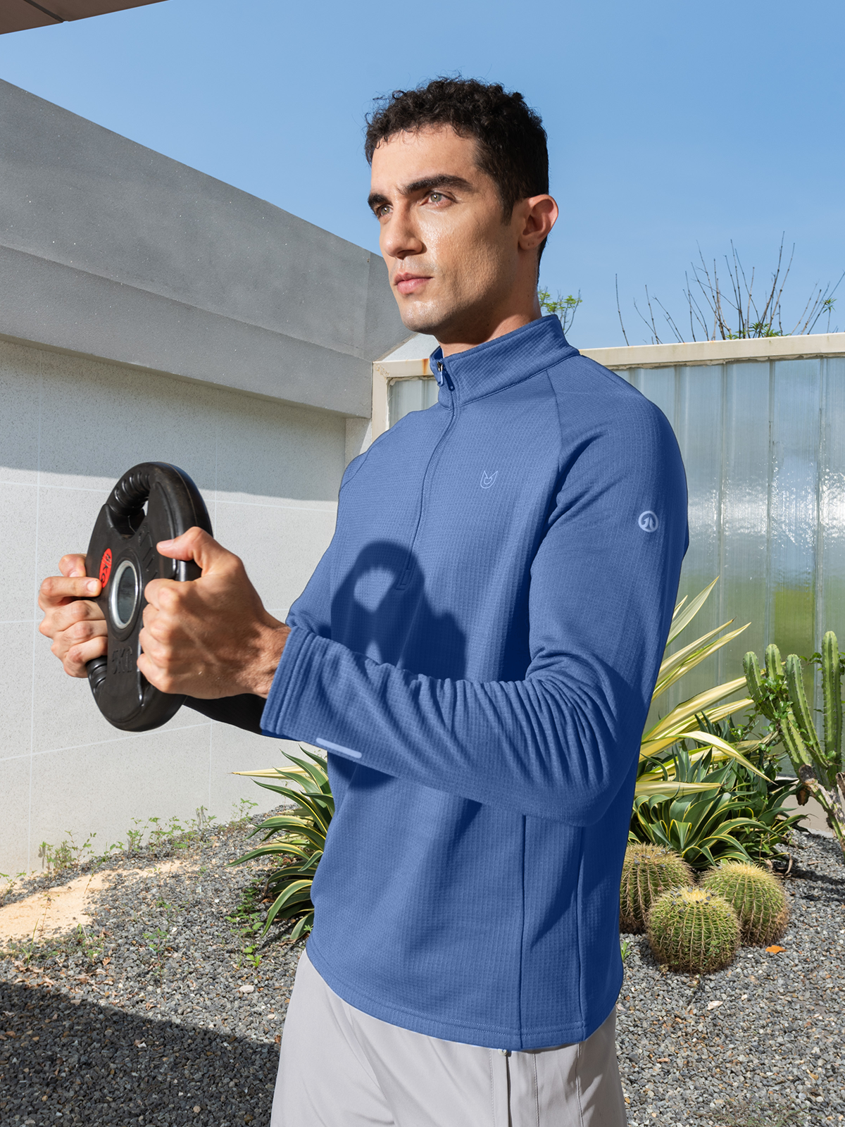 Men's Quarter Zip Pullover Fleece Long Sleeve Sweatshirts for Hiking