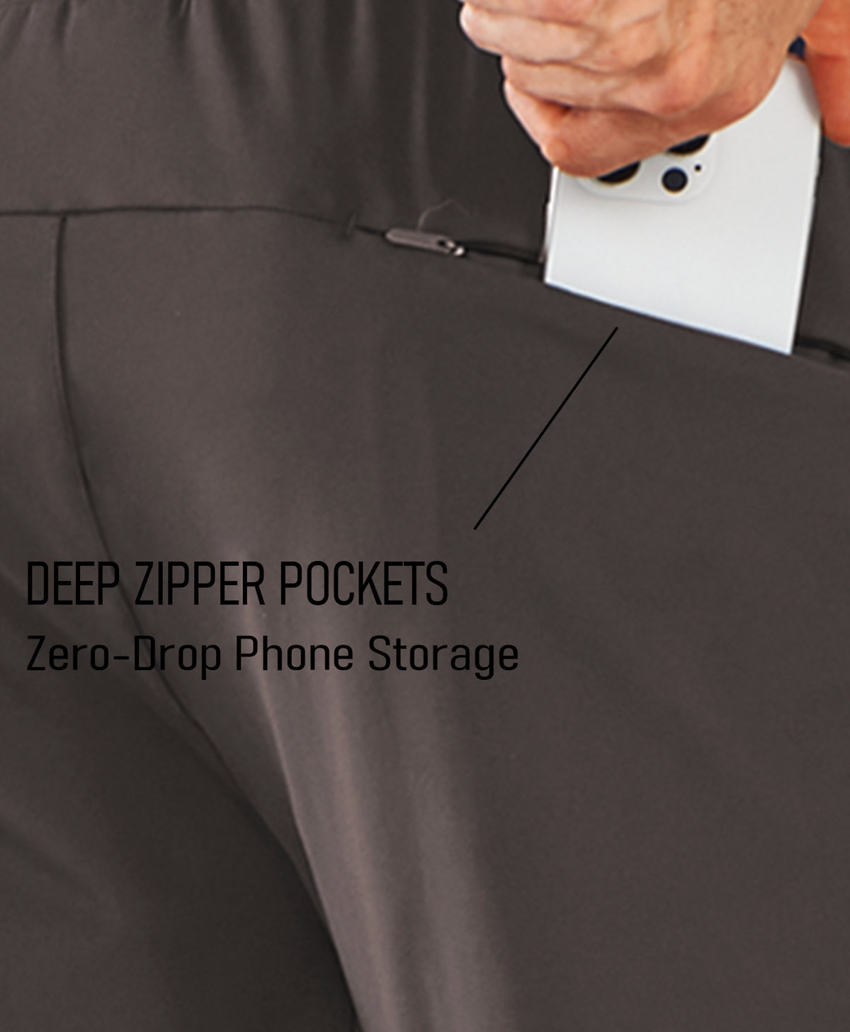 
Men's MotionFlex Tapered Joggers with Zipper Pockets — Brown