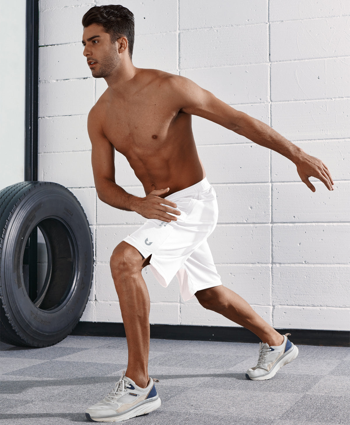 
Men's 10" Breathable Mesh Basketball Athletic Shorts — white