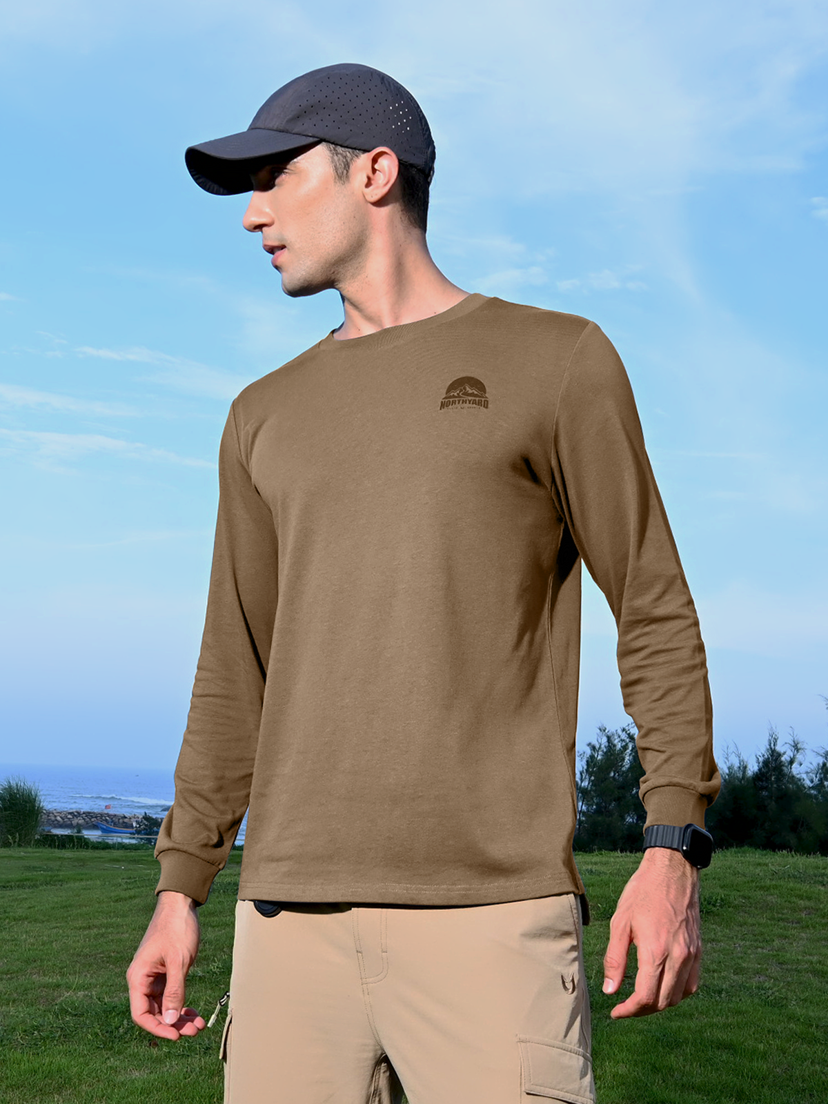 Men's Cotton Long Sleeve T-Shirts Graphic Casual Crew Neck for Work