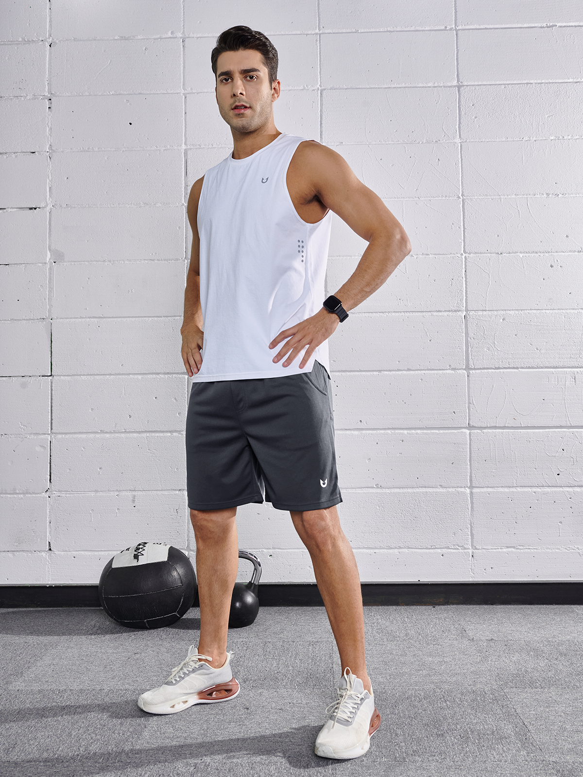
Northyard Men's Dark grey Gym Workout 7 inch Mesh Shorts Quick Dry for Tennis Pickball Run Fashion