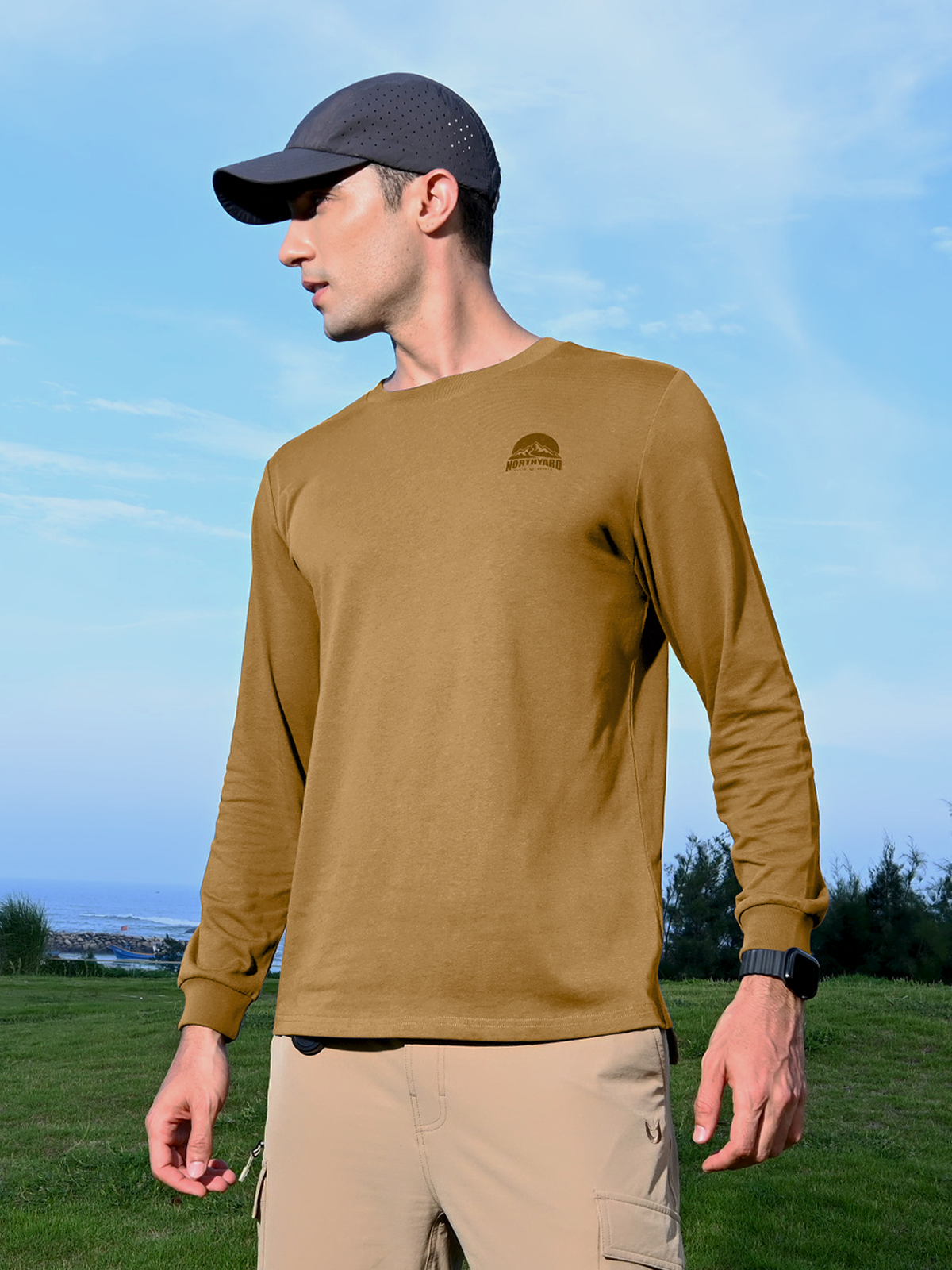 Men's Cotton Long Sleeve T-Shirts Graphic Casual Crew Neck for Work