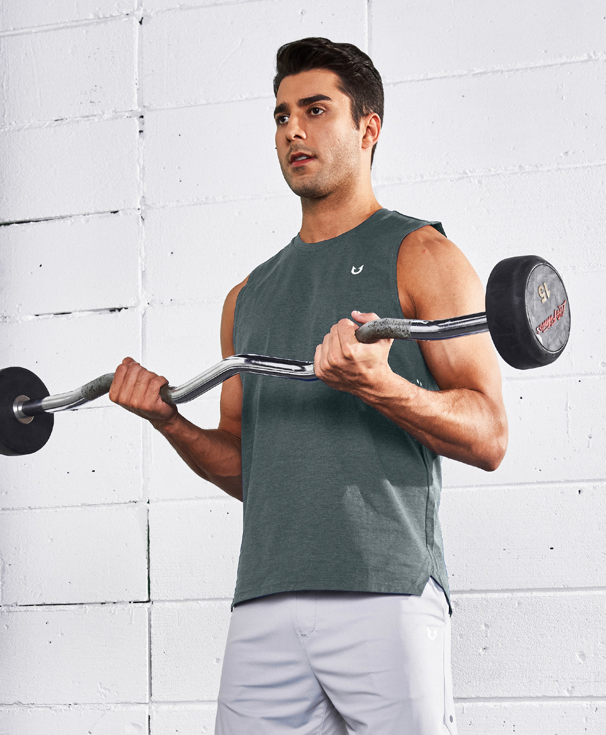 
Men's Muscle Workout Tank Top Performance Quick Dry Sleeveless Shirts — Dark Grey