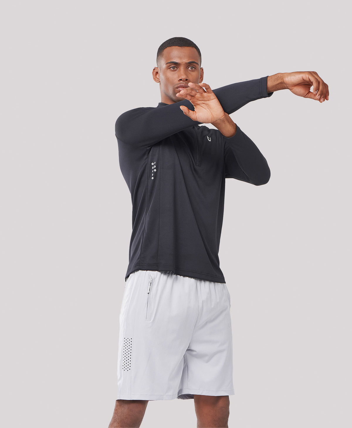 
Men's 1/4 Zip Athletic Pullover Shirts Lightweight — Black