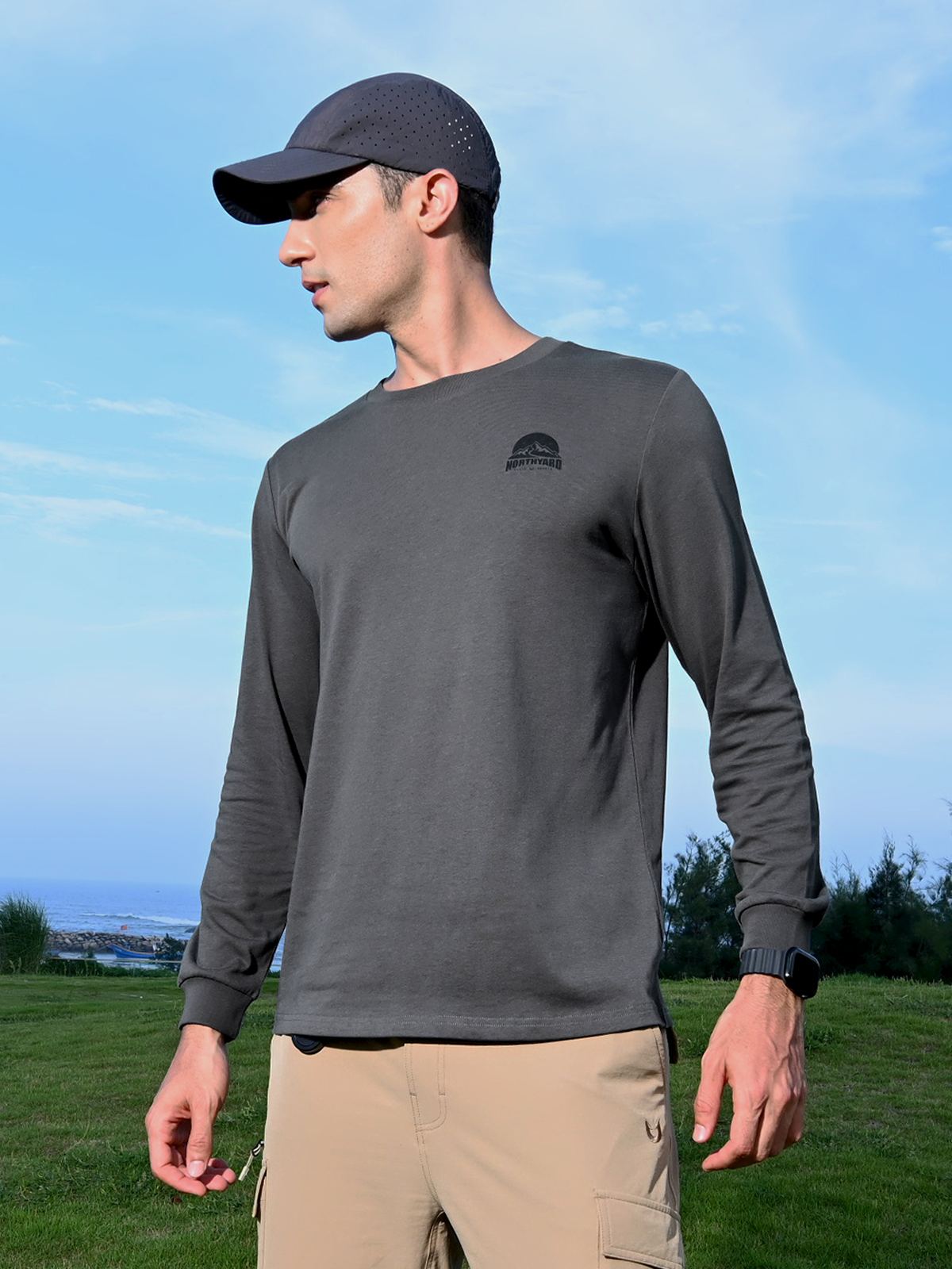 Men's Cotton Long Sleeve T-Shirts Graphic Casual Crew Neck for Work