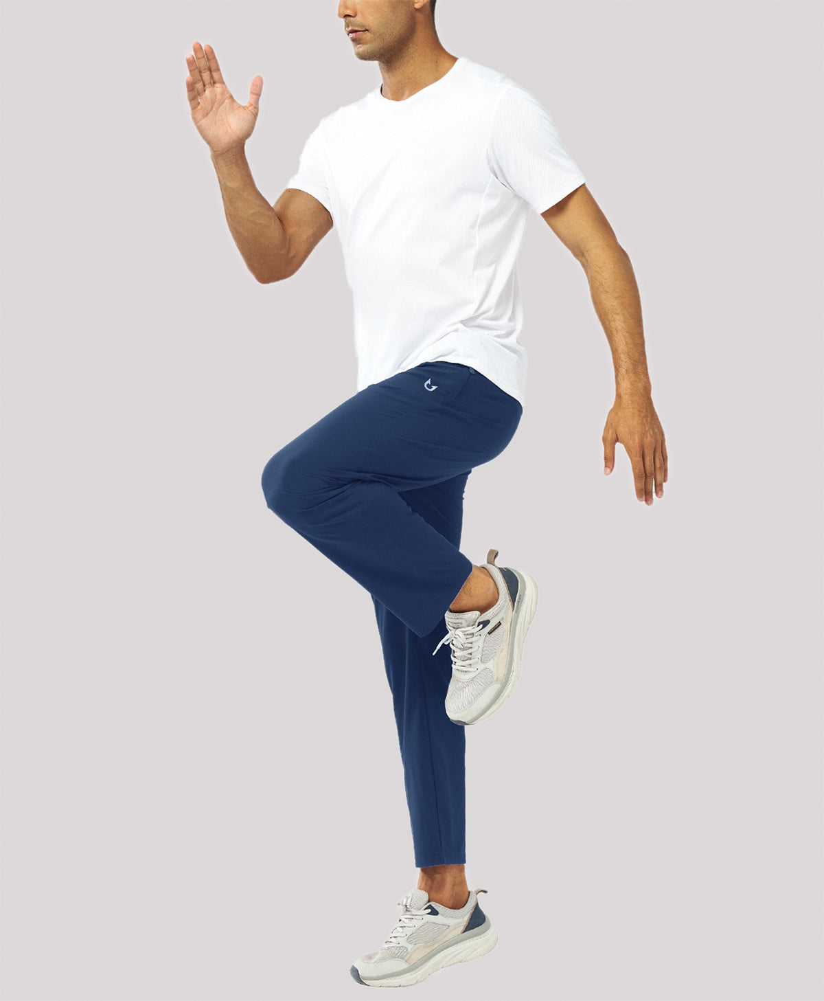 
Men's Lightweight Running Pants with Zipper Pockets — Dark Blue