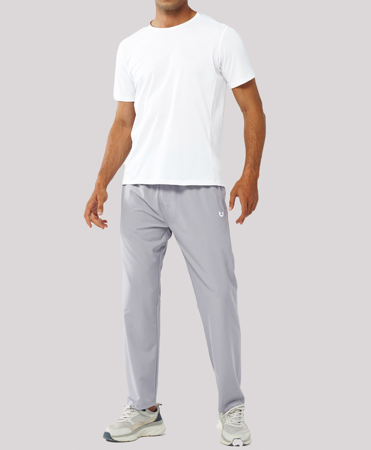 
Men's Lightweight Running Pants with Zipper Pockets — Stone