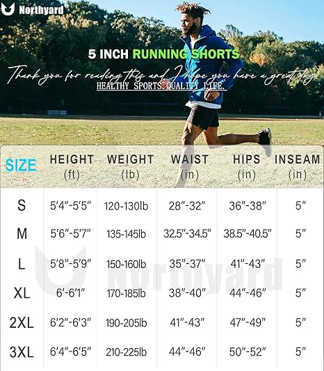 Men's Moisture Wicking 5-Inch Hiking Shorts & Lightweight Sweat Shorts