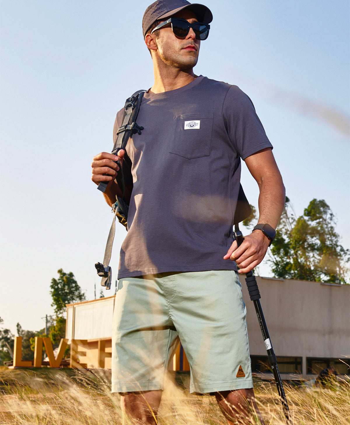 
Men's 9" Cotton Flat Front Hiking Shorts with Zipper Pockets — Lodenfrost