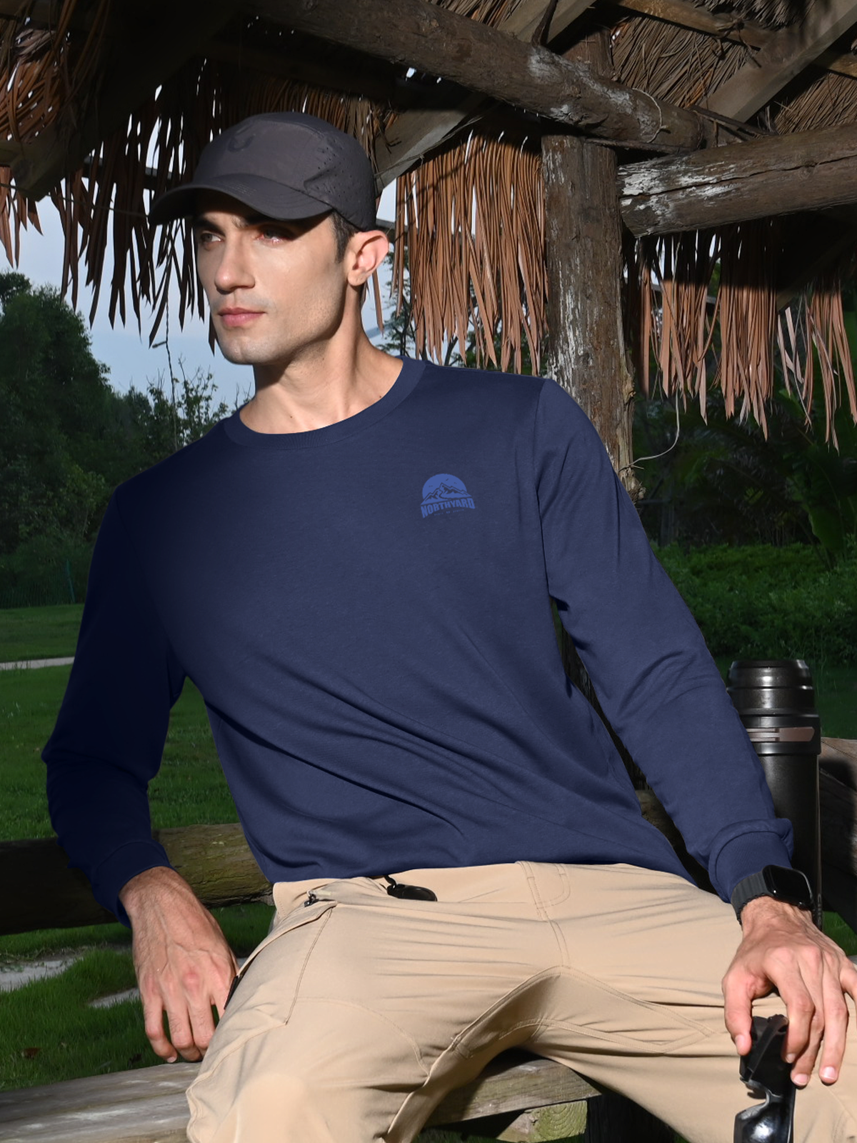 Men's Cotton Long Sleeve T-Shirts Graphic Casual Crew Neck for Work