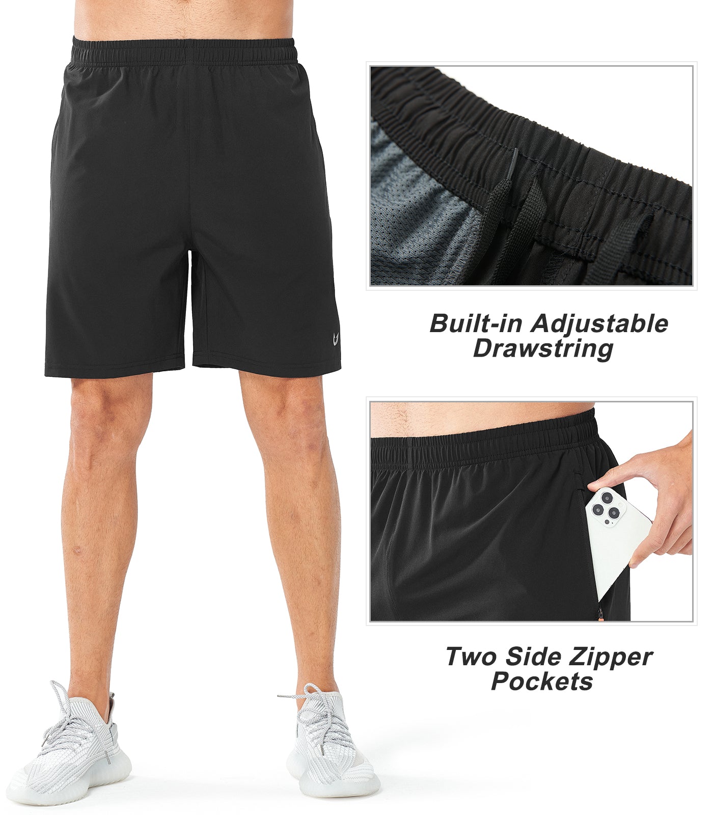Men's Athletic Sports 9 inch Shorts Quick Dry for Training Gym Outdoor