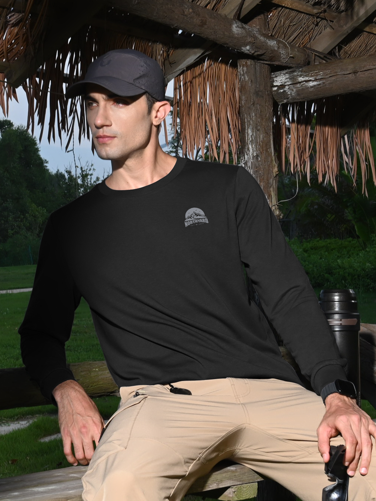 Men's Cotton Long Sleeve T-Shirts Graphic Casual Crew Neck for Work