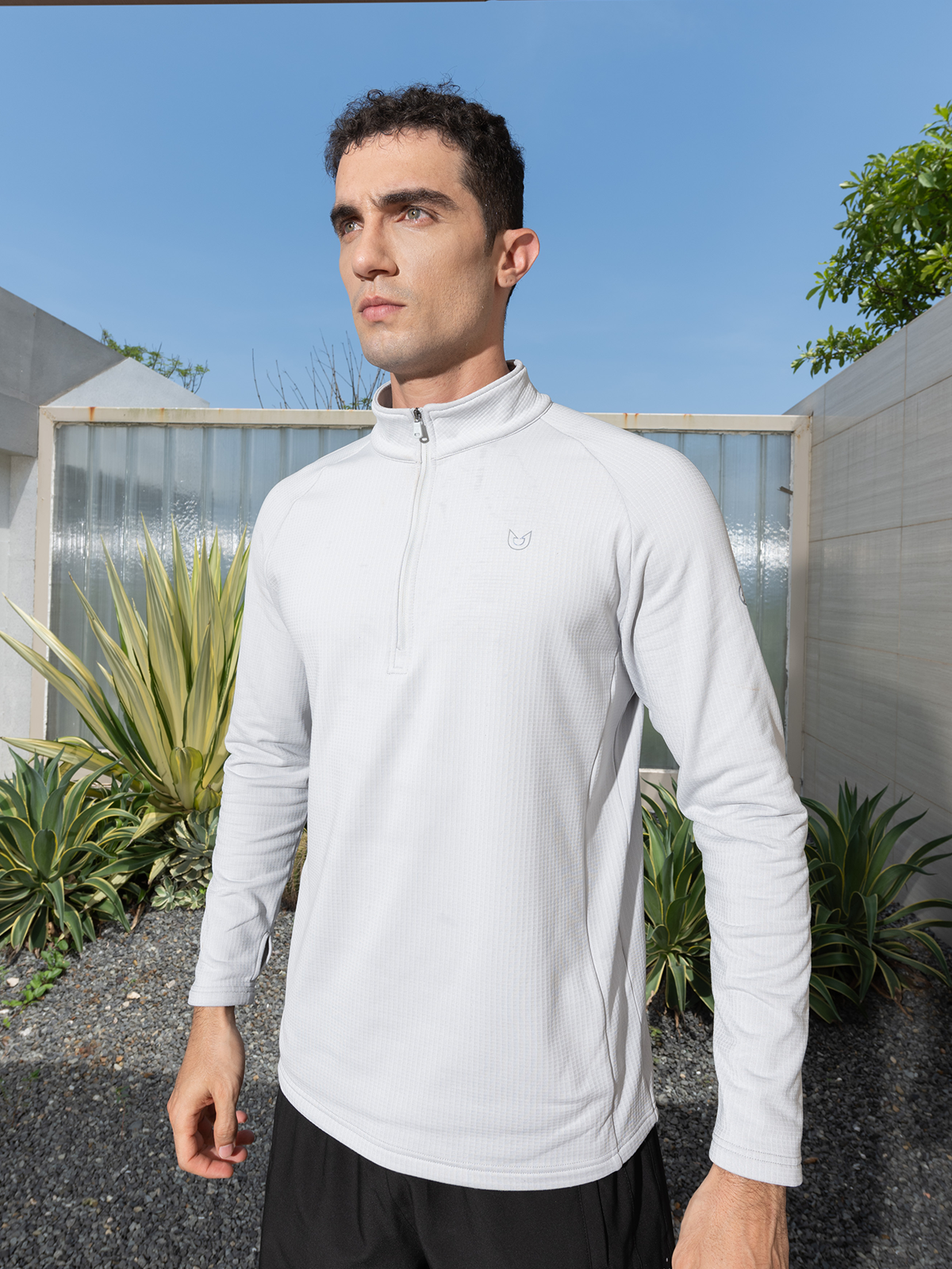 Men's Quarter Zip Pullover Fleece Long Sleeve Sweatshirts for Hiking