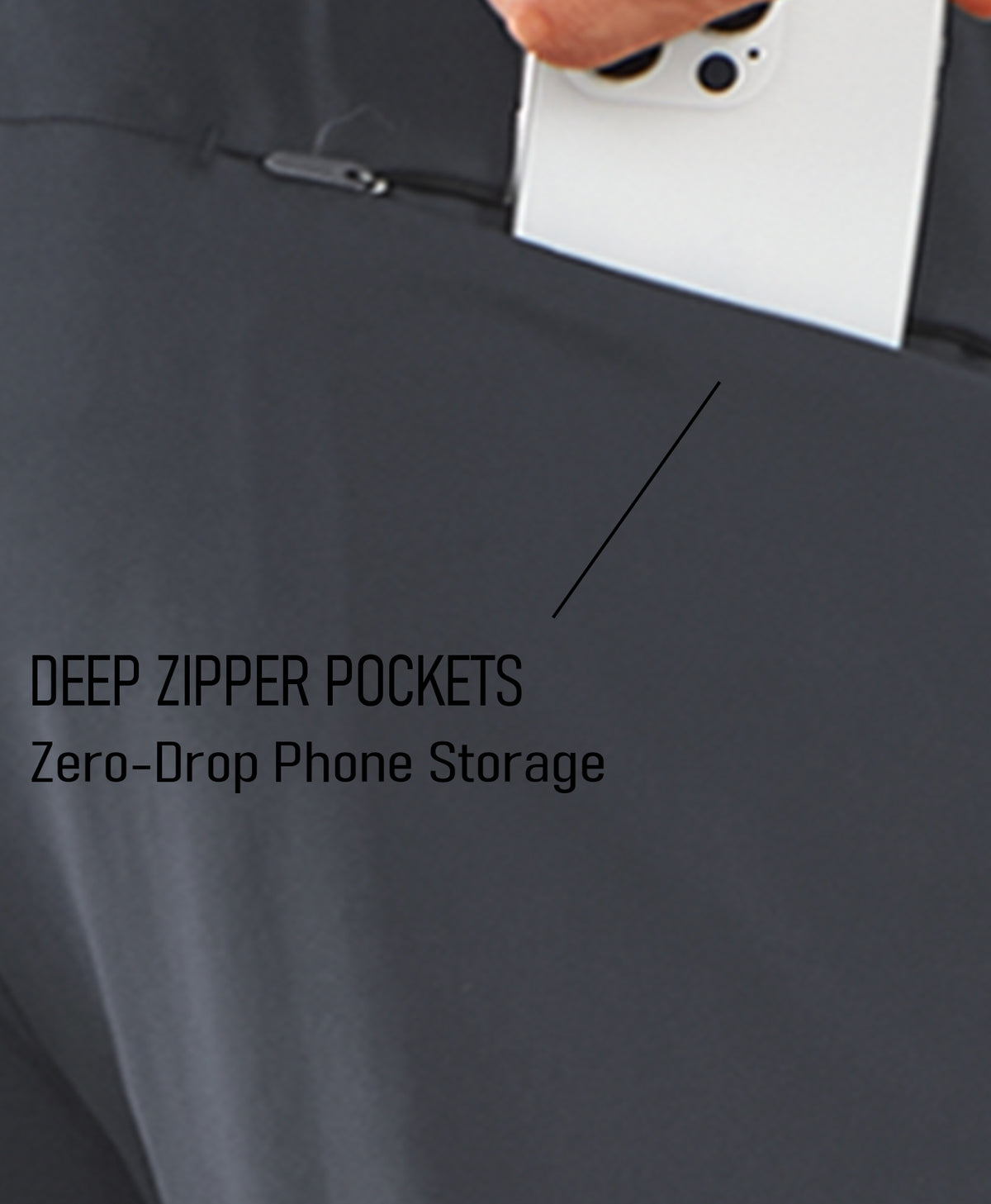 
Men's MotionFlex Tapered Joggers with Zipper Pockets — Dark GREY