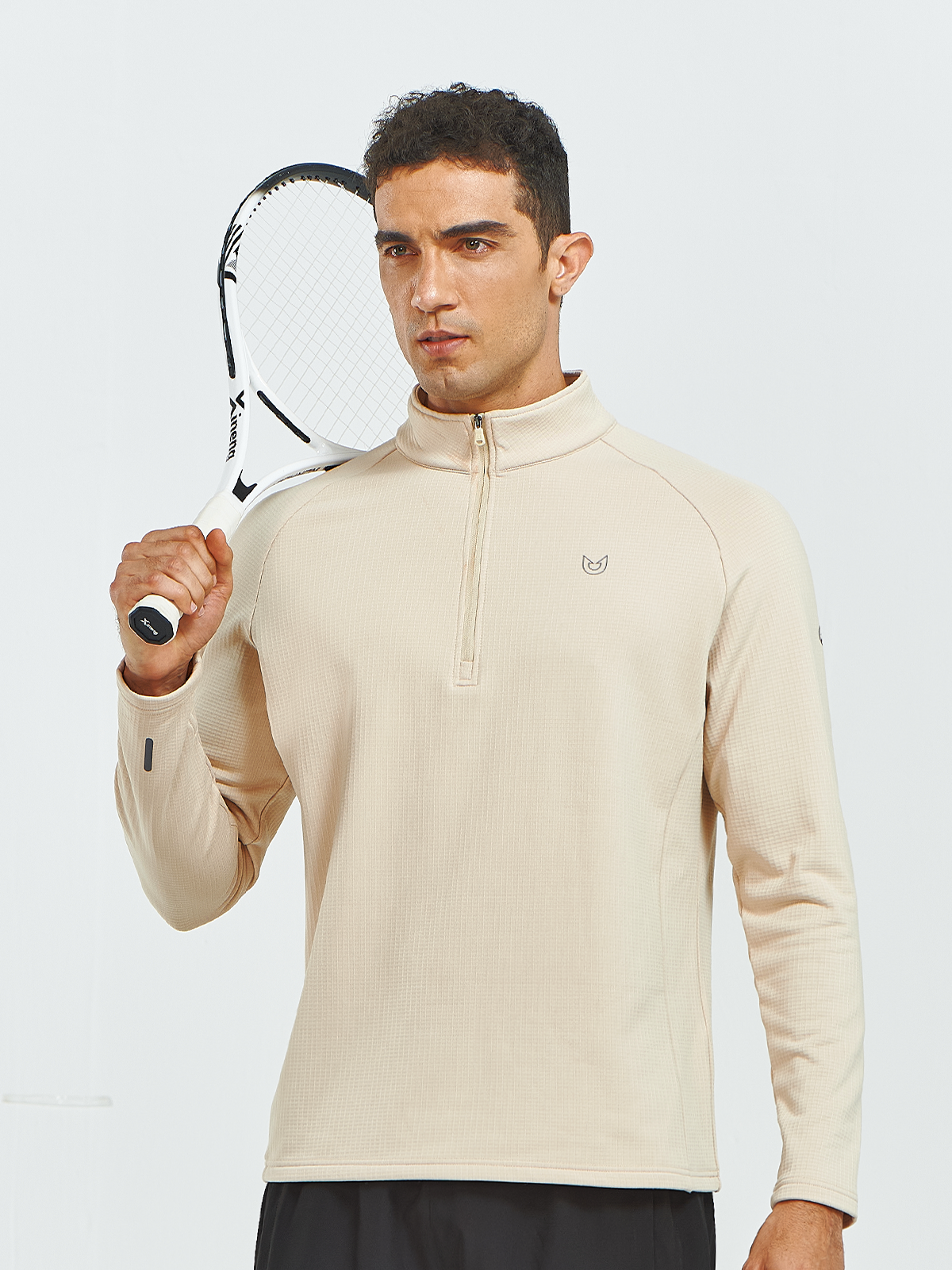 Men's Quarter Zip Pullover Fleece Long Sleeve Sweatshirts for Hiking