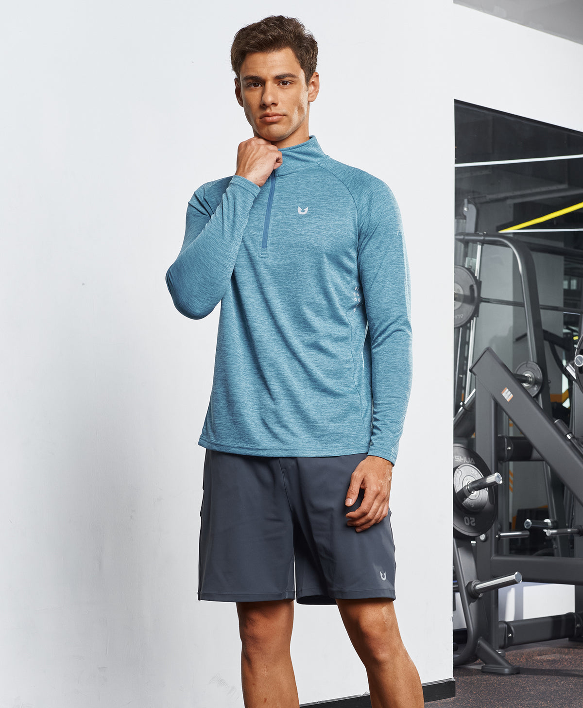 
Men's 1/4 Zip Athletic Pullover Shirts Lightweight — Coral Heather