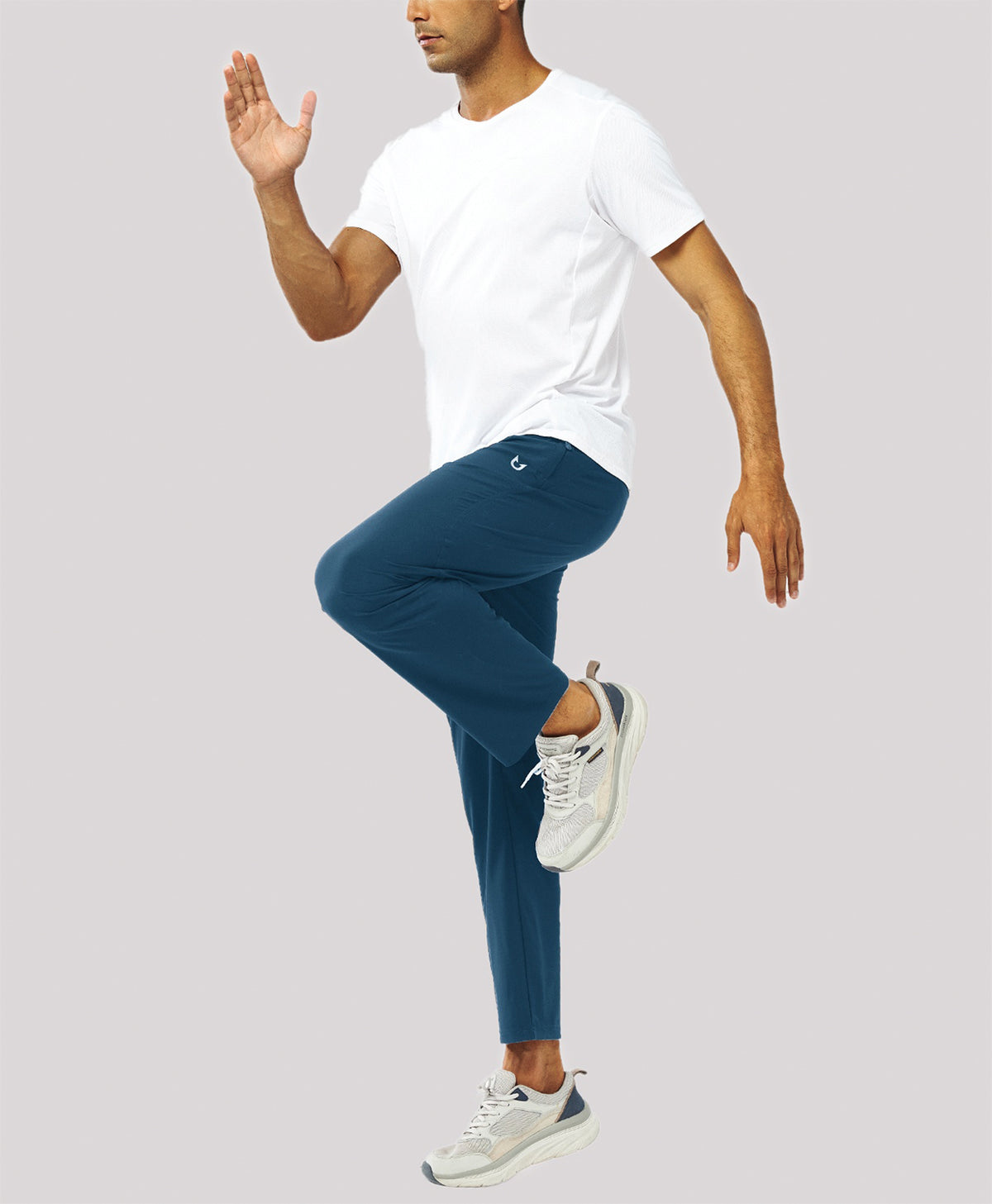 
Men's Lightweight Running Pants with Zipper Pockets — Sea Blue