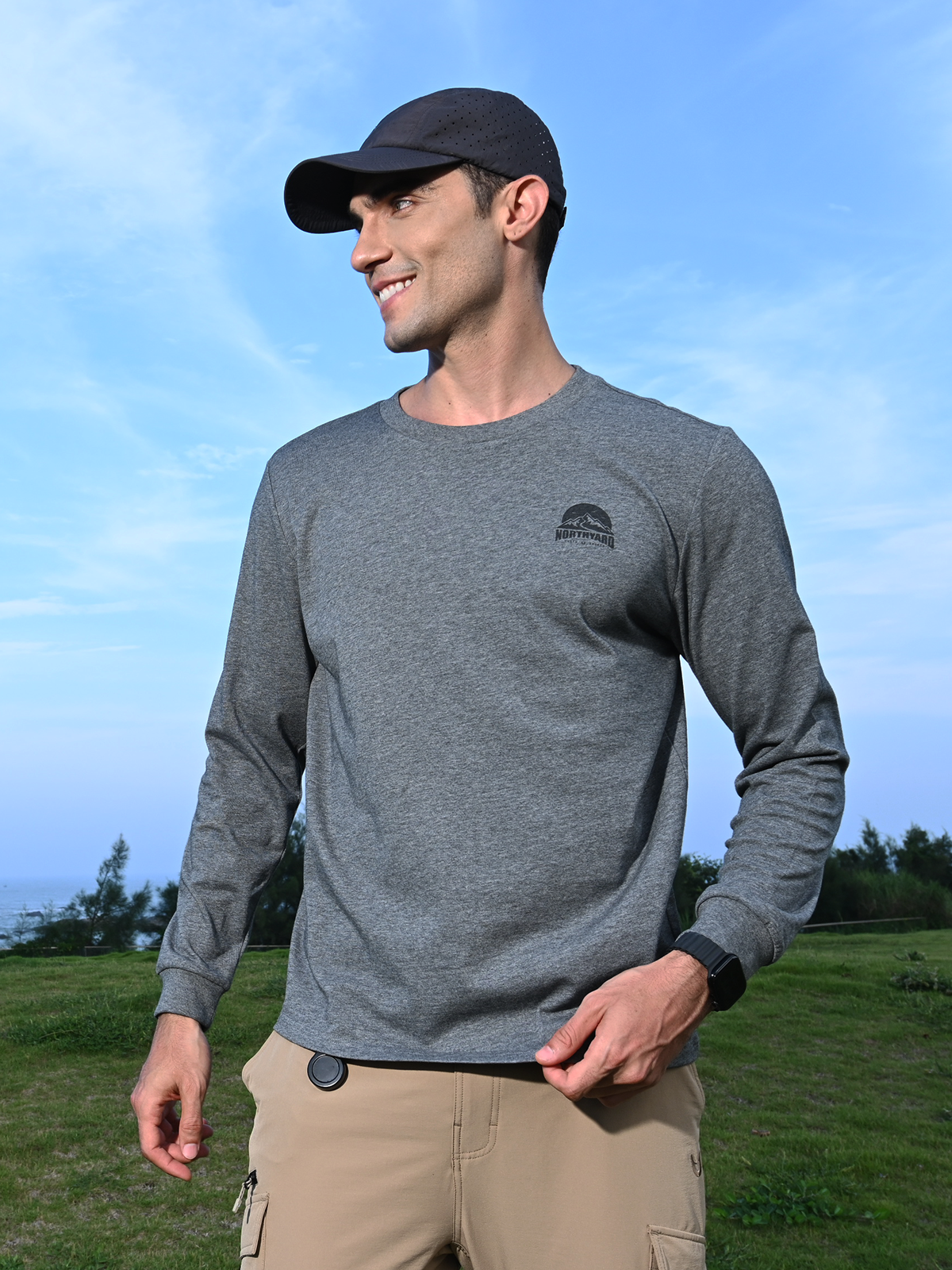 Men's Cotton Long Sleeve T-Shirts Graphic Casual Crew Neck for Work