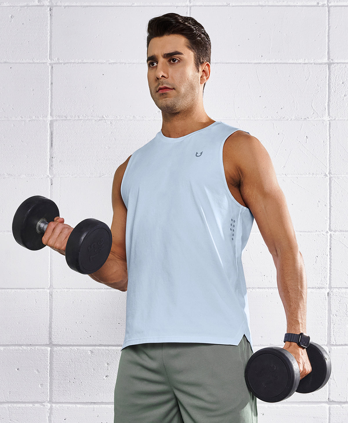 
Men's Muscle Workout Tank Top Performance Quick Dry Sleeveless Shirts — Cloud