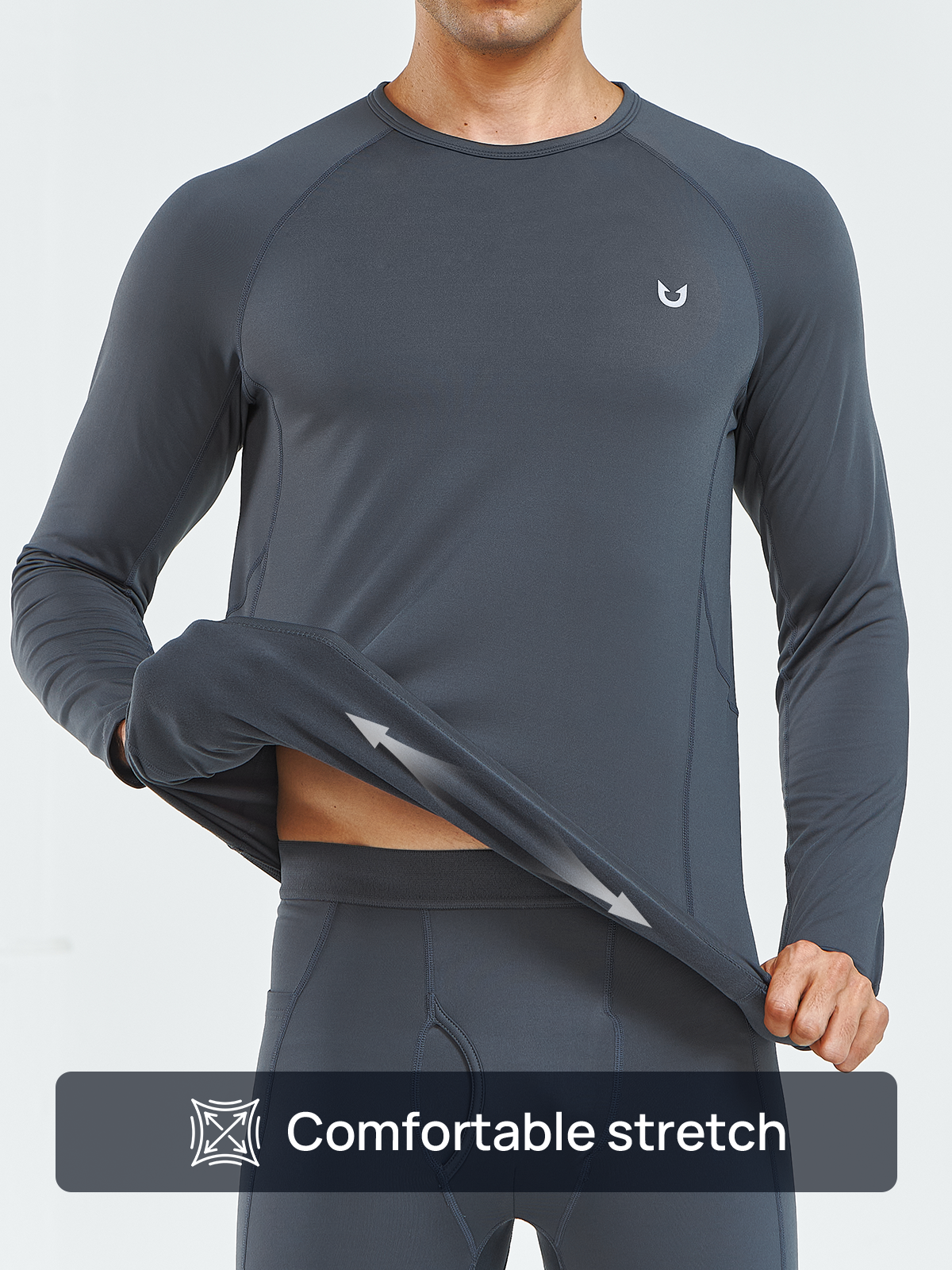 Men's Thermal Underwear Set Long Johns Fleece Shirts with Pockets