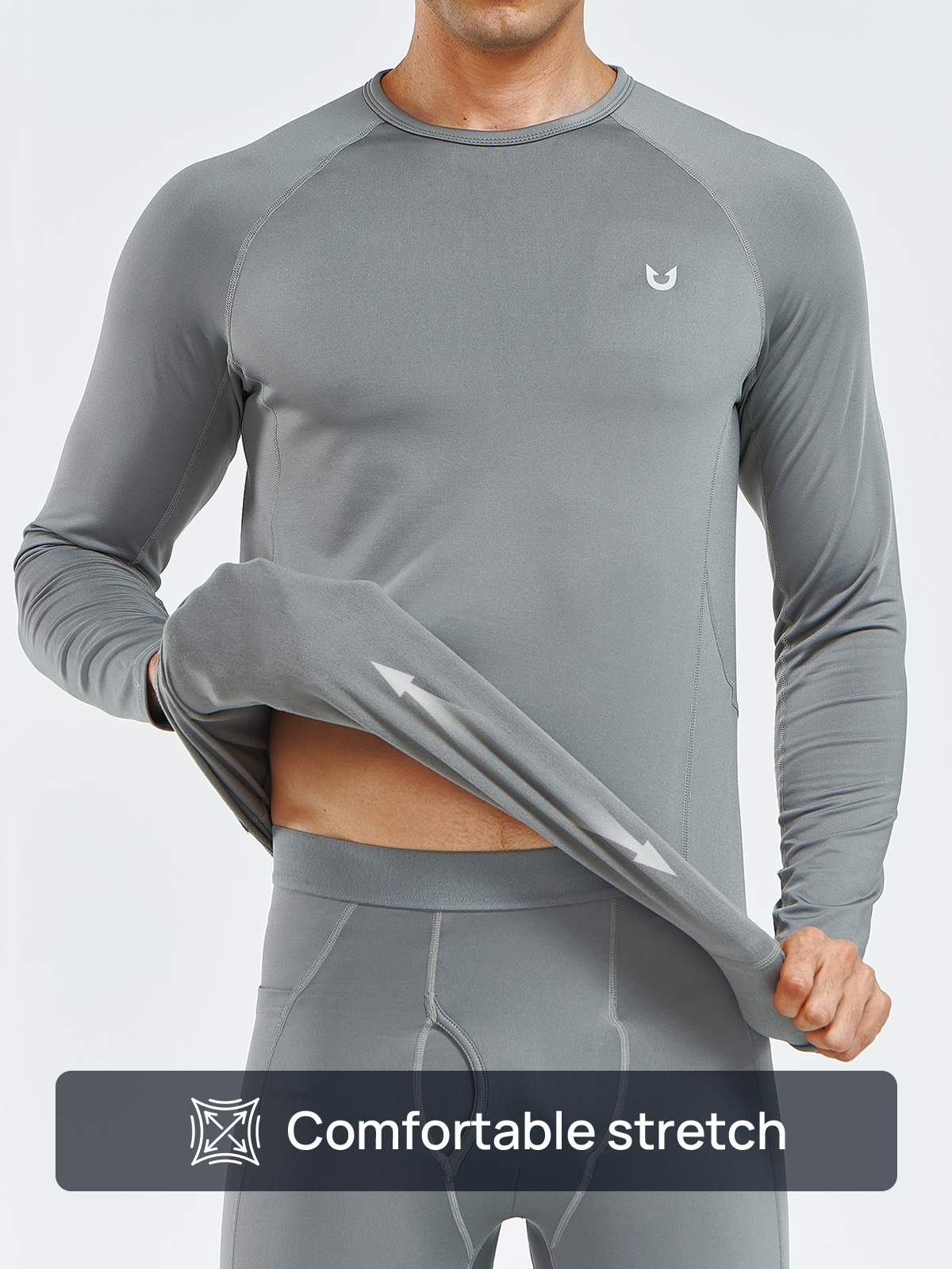 Men's Thermal Underwear Set Long Johns Fleece Shirts with Pockets