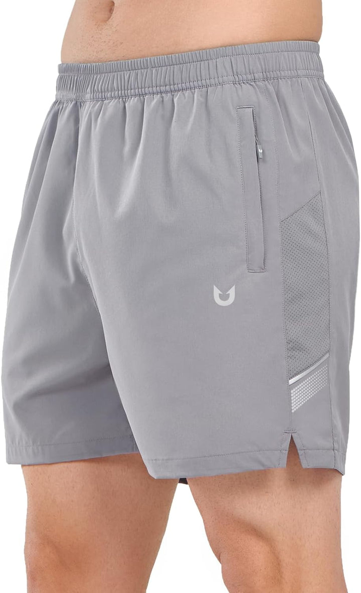 Northyard Men's Stone Athletic 5 Inch Biker Shorts with Pockets Quick Dry for Workout