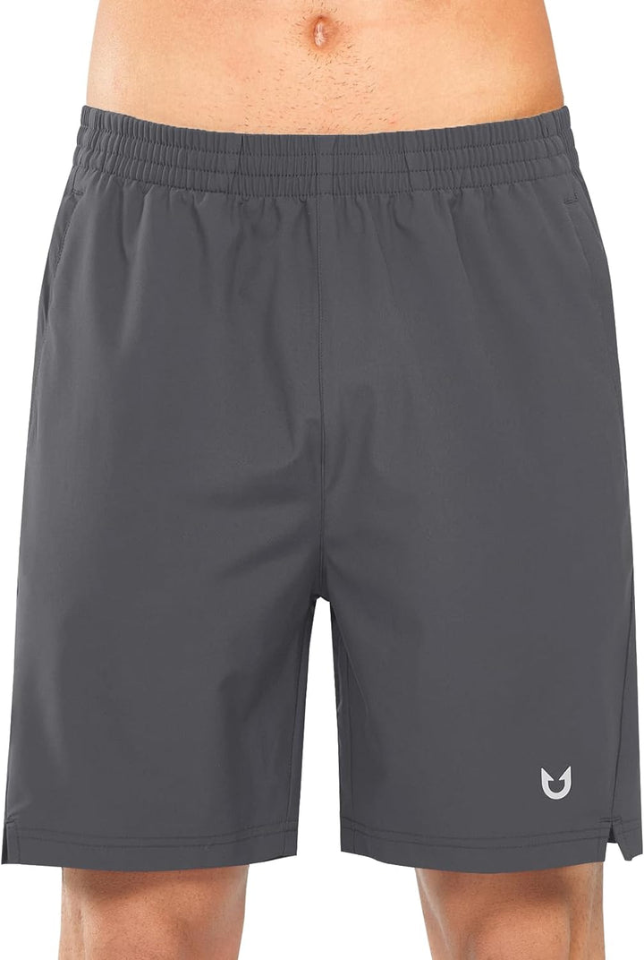Men's Dark Grey Lounge Athletic Workout 7 inch Shorts Front