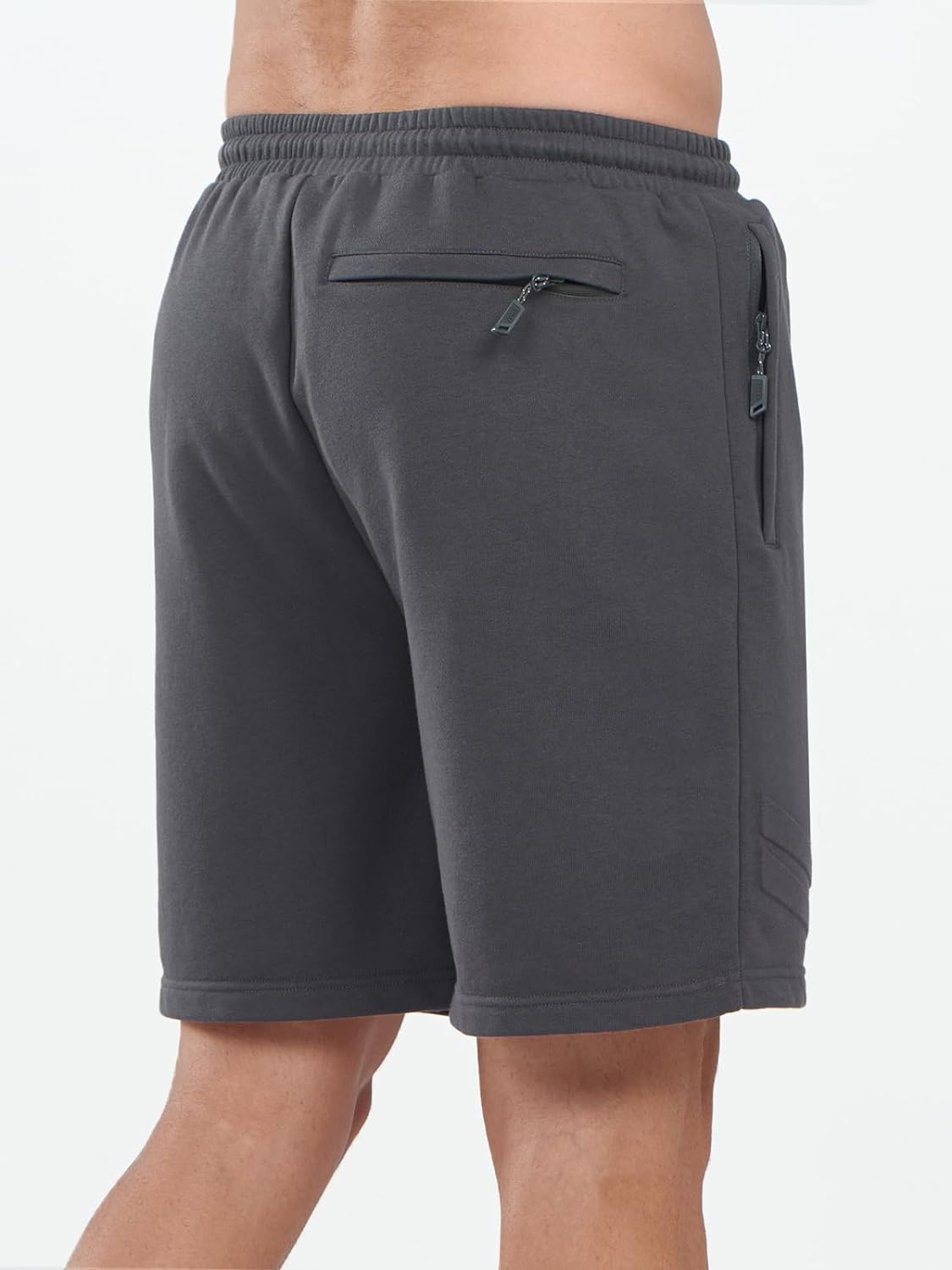 Men’s Dark Grey 7-Inch Cotton Biker Shorts Back