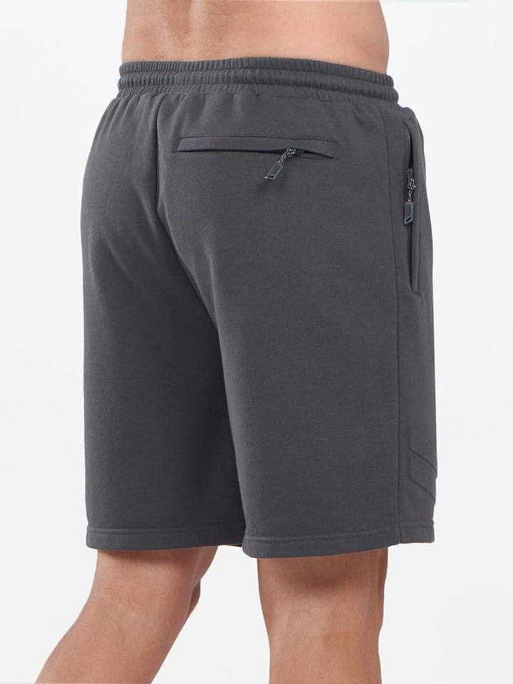 Men’s Dark Grey 7-Inch Cotton Biker Shorts Back