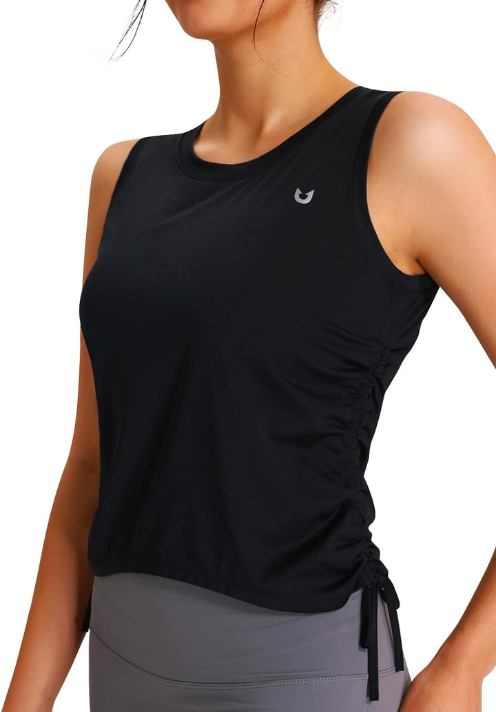 Women's Black Sleeveless Workout Tank Tops
