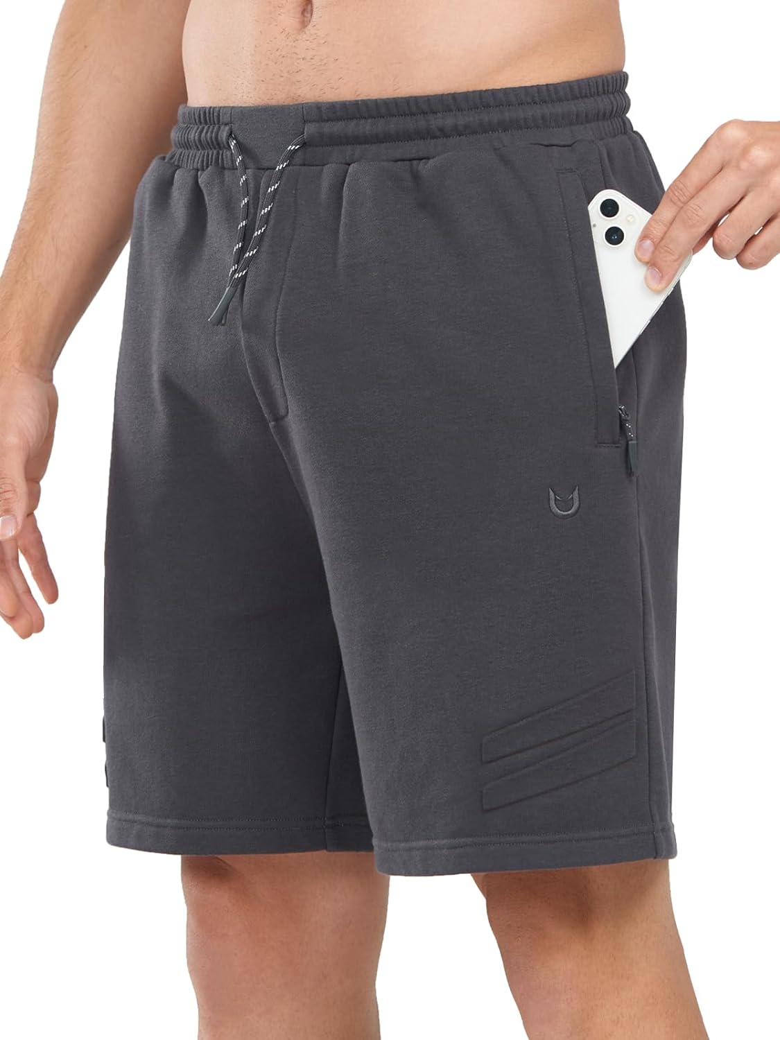 Men’s Dark Grey 7-Inch Cotton Biker Shorts