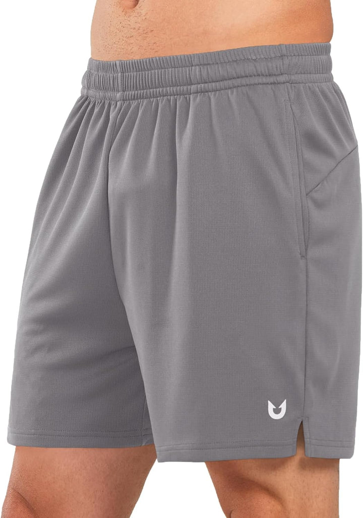 Men's Stone 5-inch Tennis Mesh Shorts with Pockets Quick Dry for Gym Running