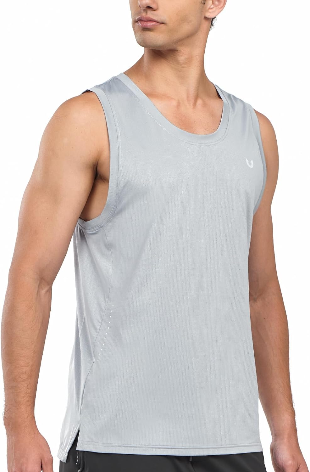 NORTHYARD Light Grey Running Tank Tops for Men Plus Size Sleeveless Dry fit Summer Work Gym