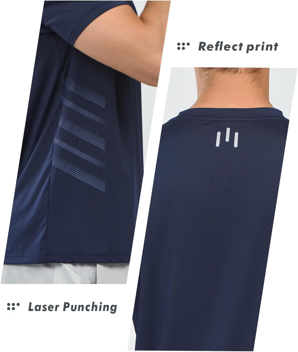 Men's Crew Workout T Shirts Performance Breathable for Gym Training
