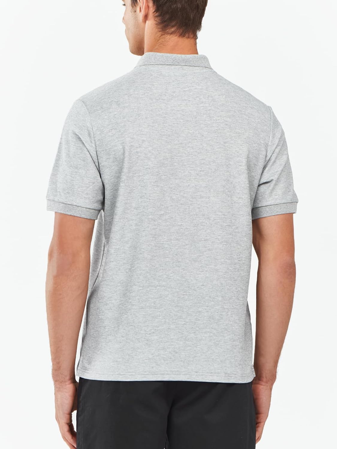 Northyard Men's Light Grey Cotton Tennis Polo Shirts Golf Pickleball Casual Knitted T-Shirt Back