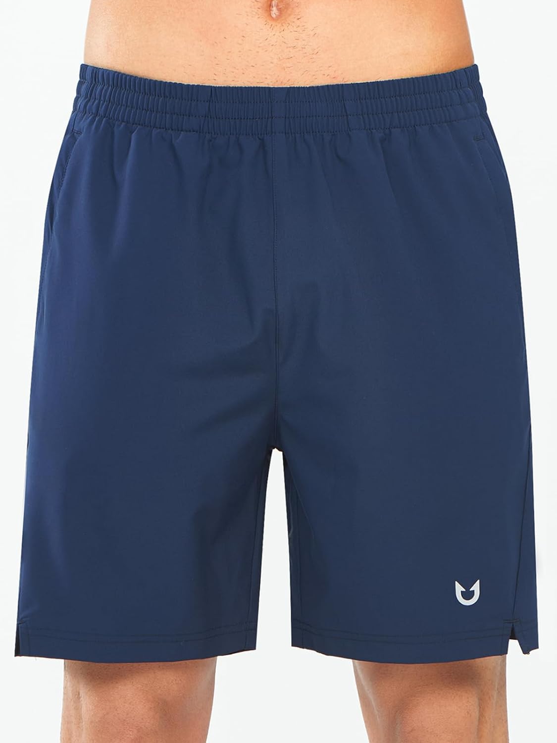 Men's Navy Lounge Athletic Workout 7 inch Shorts Front