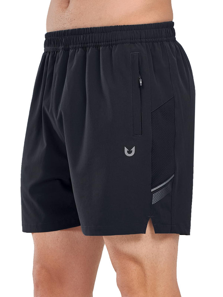 Northyard Men's Black Athletic 5 Inch Biker Shorts with Pockets Quick Dry for Workout